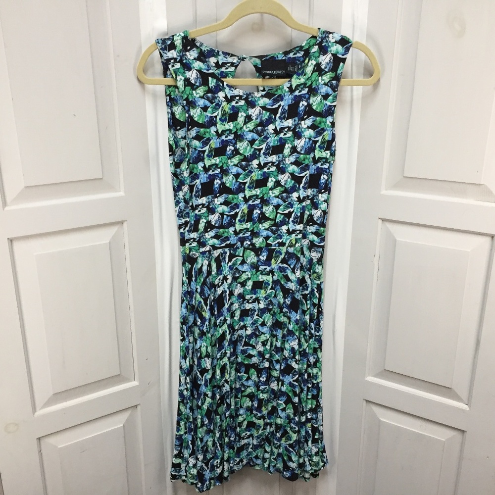 Cynthia Rowley Leaf Print Sleeveless Dress